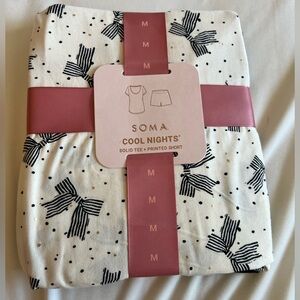 NWT Soma Cool Nights Sleep Set - solid Tee and Printed shorts